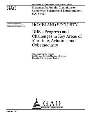 Read Homeland Security: Dhs's Progress and Challenges in Key Areas of Maritime, Aviation, and Cybersecurity: Statement Before the Committee on Commerce, Science, and Transportation, U.S. Senate - U.S. Government Accountability Office | PDF