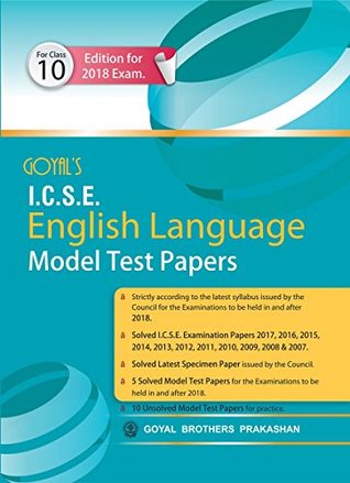 Read Online Goyal's ICSE English Language Model Test Papers for Classes X - Editorials | PDF
