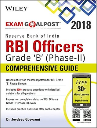 Read Wiley's Reserve Bank of India (RBI) Officers Grade 'B' Phase - II Exam Goalpost Comprehensive Guide - 2018 - DT Editorial Services | ePub