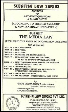Read Online Sujatha Publication's Media Law for B.S.L & L.L.B by Gade Veera Reddy - Gade Veera Reddy | ePub