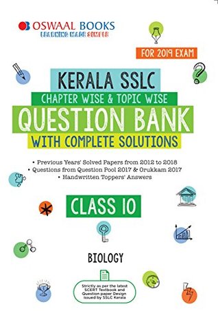 Full Download Oswaal Kerala SSLC Question Bank Class 10 Biology (For March 2019 Exam) Chapterwise & Topicwise - Panel of Experts file in PDF