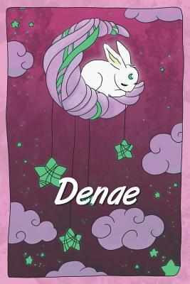 Read Online Denae: personalized notebook sleeping bunny on the moon with stars softcover 120 pages blank useful as notebook, dream diary, scrapbook, journal or gift idea - Jenny Illus file in ePub