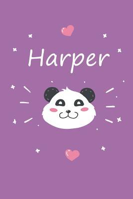 Read Online Harper: A cute personalized panda notebook/ diary for girls and women, with 100 lined pages in 6x9 inch format. Personal Diary Personalized Journal Customized Journal -  | ePub