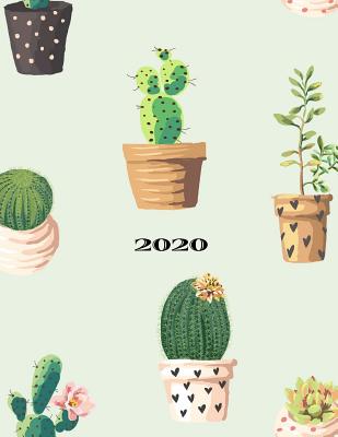 Download 2020: Planner - 1 Day per Page - September 2019 to July 2020- Agenda, Calendar, Schedule Organizer and Journal Notebook - Cactus, Suculentas - Jellyfishplanners file in PDF