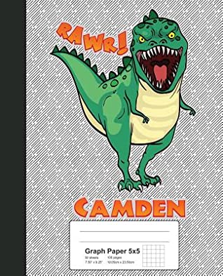 Full Download Graph Paper 5x5: CAMDEN Dinosaur Rawr T-Rex Notebook -  | PDF