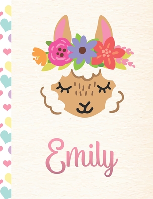 Read Online Emily: Personalized Llama Journal For Girls - 8.5x11 110 Pages Notebook/Diary With Pink Name - Llama Journals | ePub